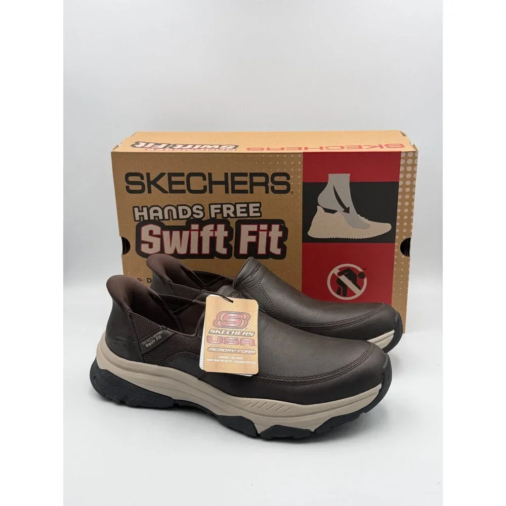 Skechers Men’s Hands Free Slip-ins Izaiah Brown Slip-On Sneakers Size 10.5